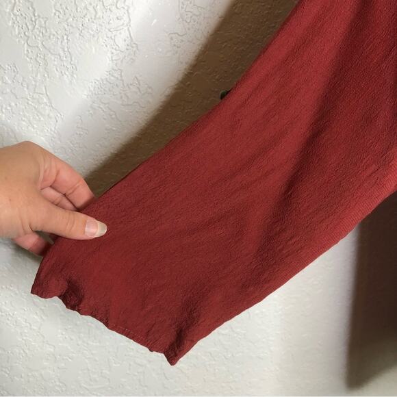 Soft Surroundings rust rose dark pink roll tab sleeve top size Extra Large XL - Picture 4 of 13